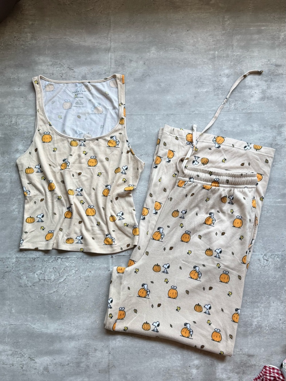 American Eagle AE Peanuts Snoopy Fall
Pumpkin Plush PJ Set